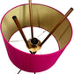 Tripod Floor Lamp Pink Drum Shade Bronze Tone Standing Light 165cm (Pre-Loved)