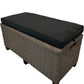 Outdoor Rattan Effect Storage Bench Ottoman Black Cushion Garden (Pre-Loved)