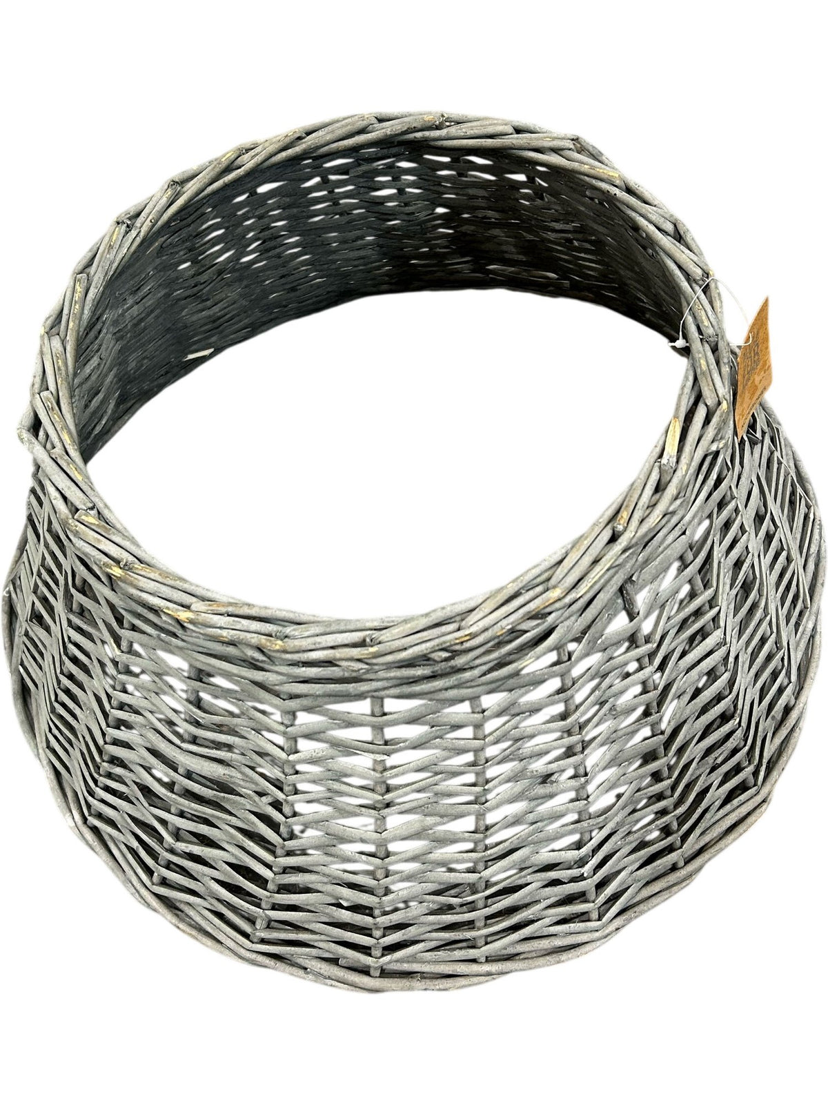Grey Wicker Christmas Tree Skirt Collar Basket Base Cover 50cm (Pre-Loved)