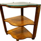 Pair of Wooden 3-Tier Corner Tables with Glass Tops (Pre-Loved)