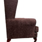 Vintage Style Brown Wingback Armchair High Back Wooden Legs (Pre-Loved)