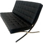 Black Leather Sofa Chrome Frame (Pre-Loved)