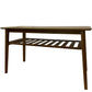 Wooden Coffee Table Rectangular Slatted Shelf Minimalist Design (Pre-Loved)