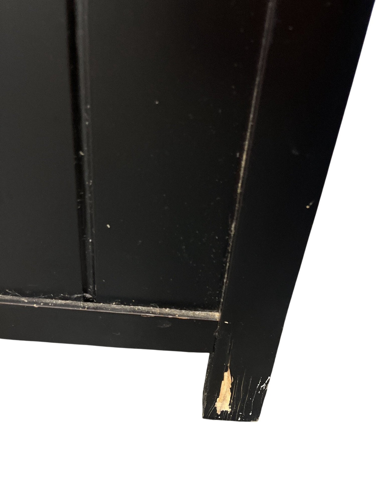 Rustic Basket Cabinet Black Wood Frame Woven Storage Drawers (Pre-Loved)