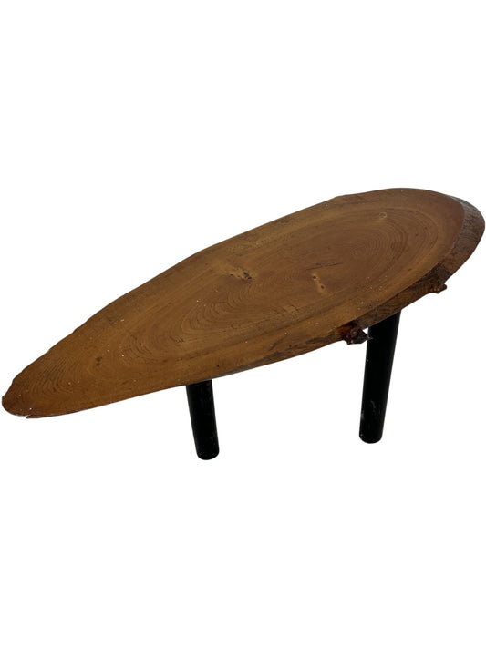Rustic Wooden Small Table Black Metal Legs (Pre-Loved)