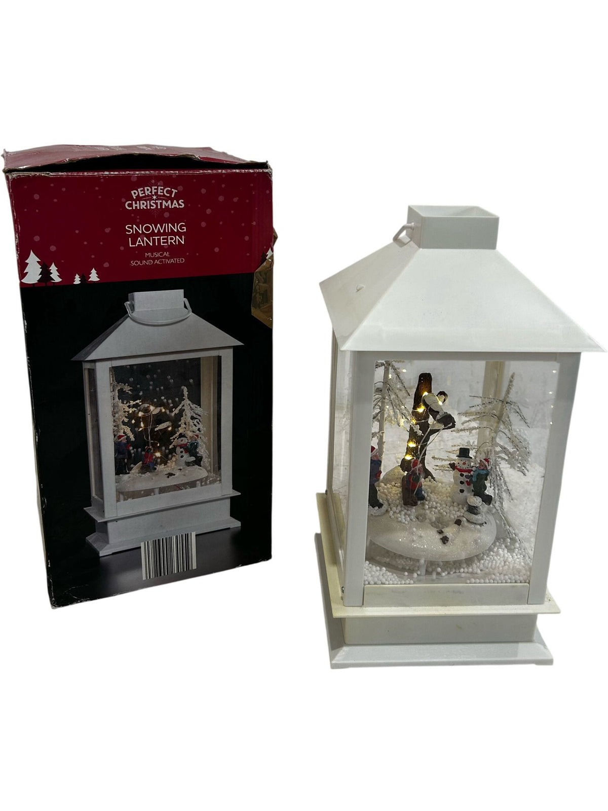 Perfect Christmas Musical Snowing Lantern Sound Activated 40cm (Pre-Loved)