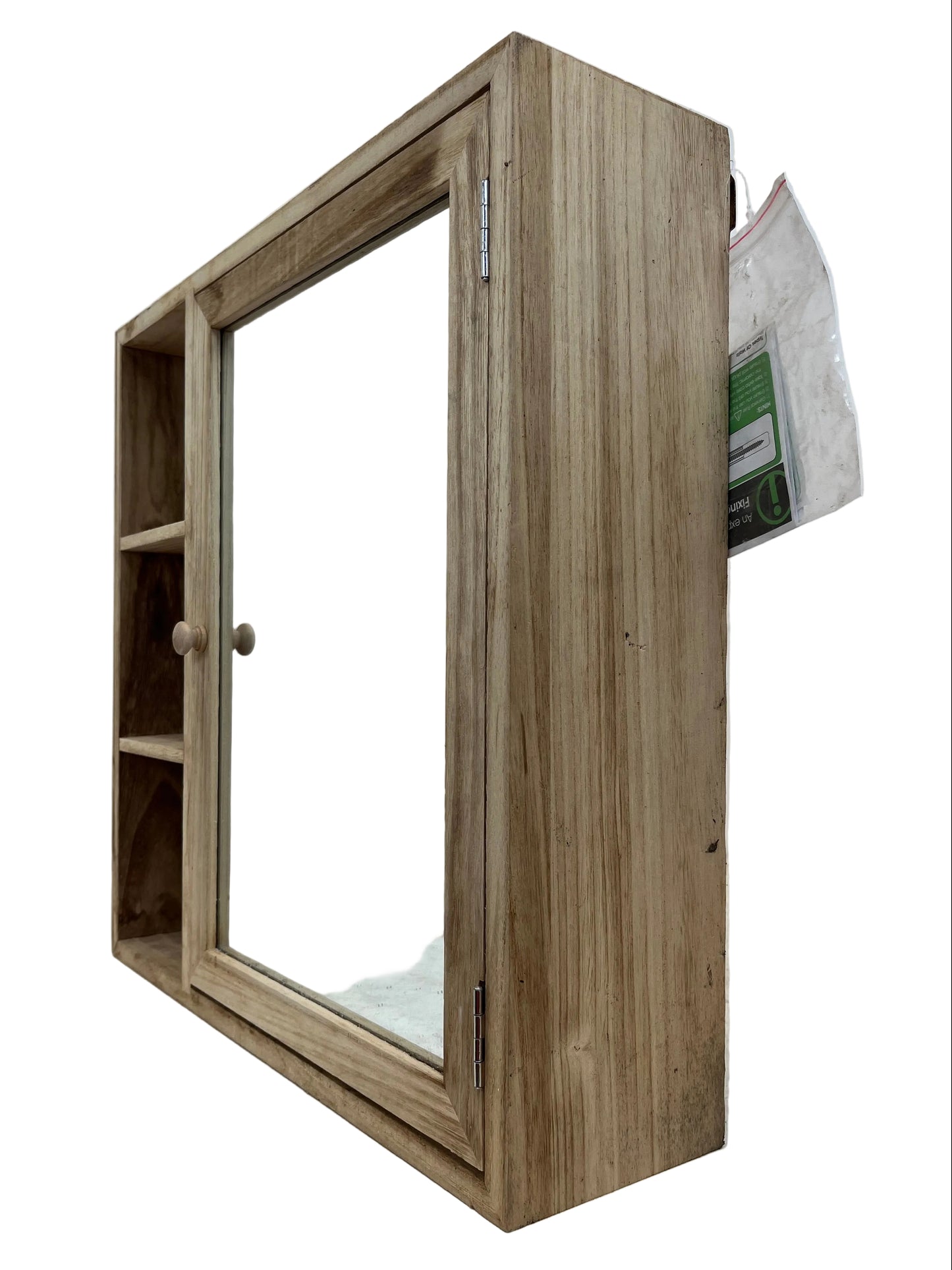 French Cane Wooden Mirror Cabinet (Pre-Loved)