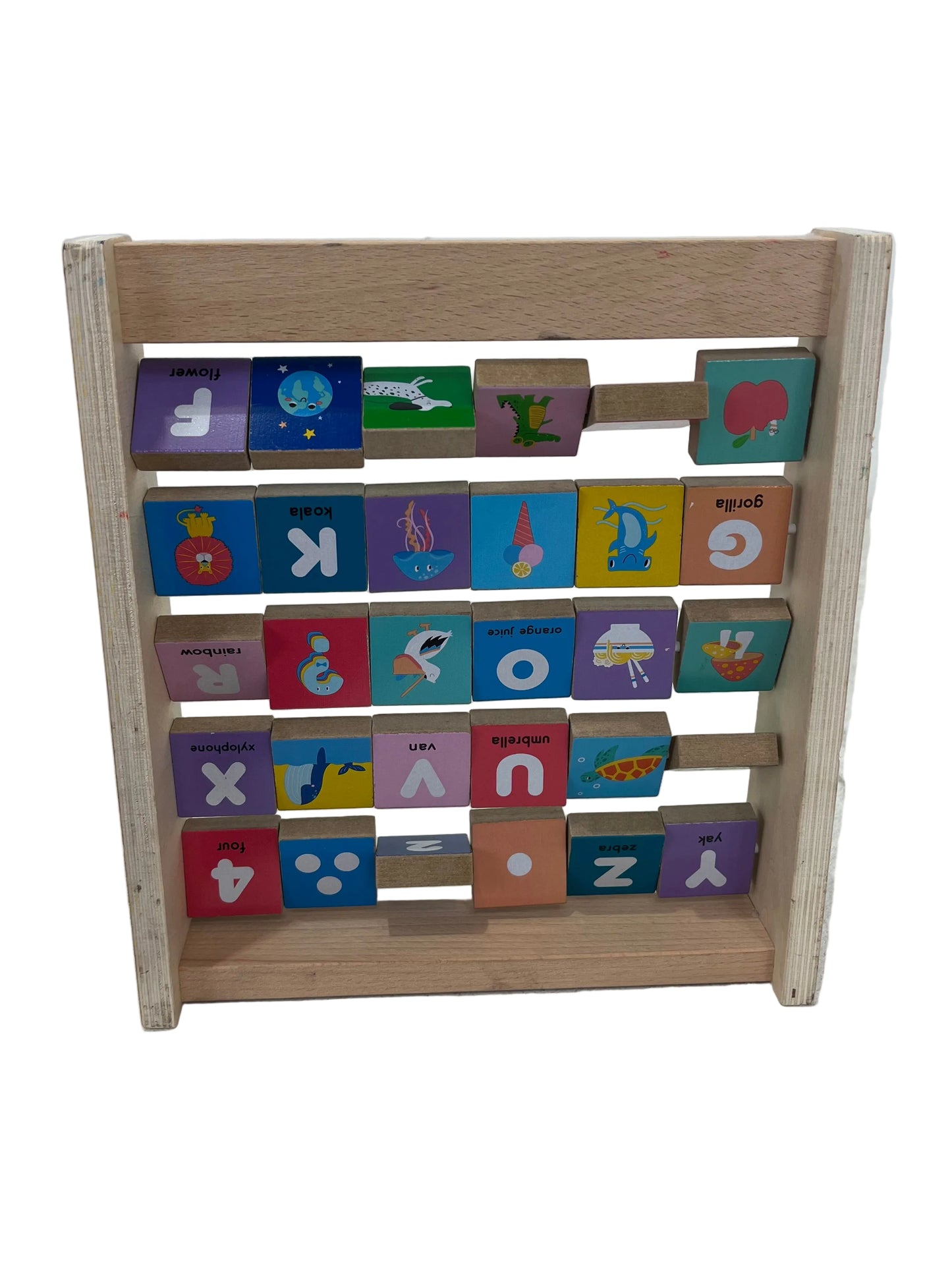 Wooden Colourful Alphabet Blocks Triangle (Pre-Loved)