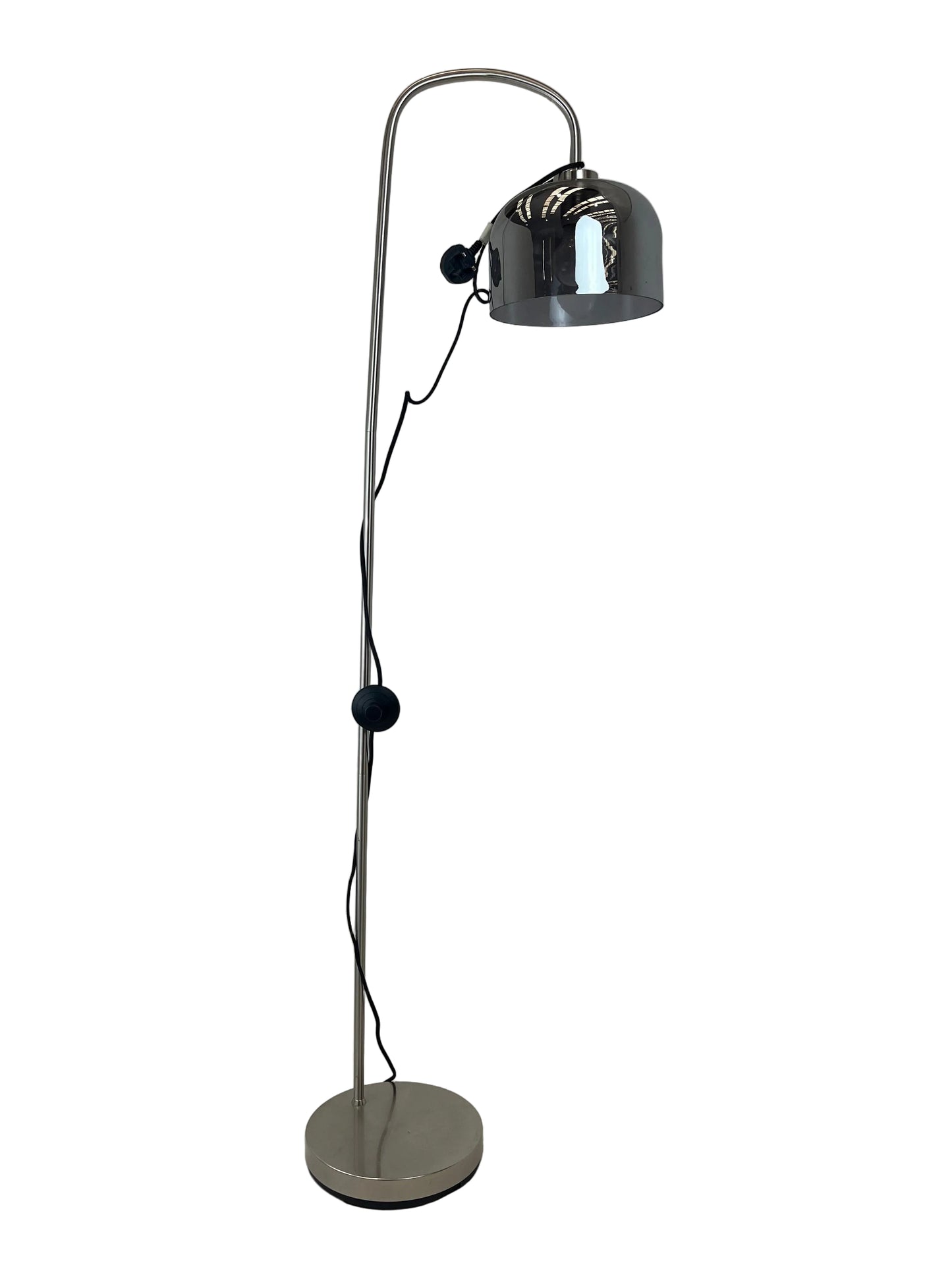 Silver Dark Glass Shade Floor Lamp (Pre-Loved)