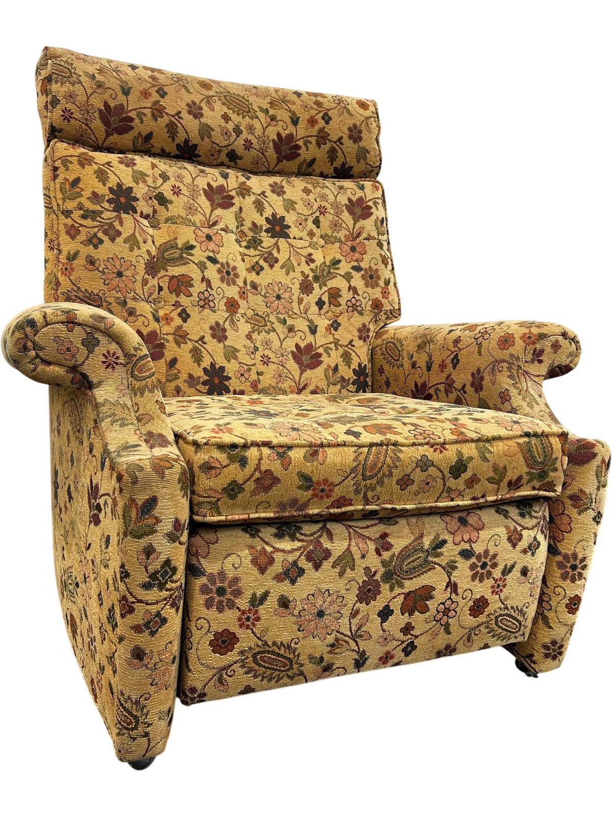 Floral Manual Recliner Armchair High Back with Footrest (Pre-Loved)