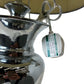 Large Chrome Table Lamp with Black Fabric Shade Modern Style (Pre-Loved)