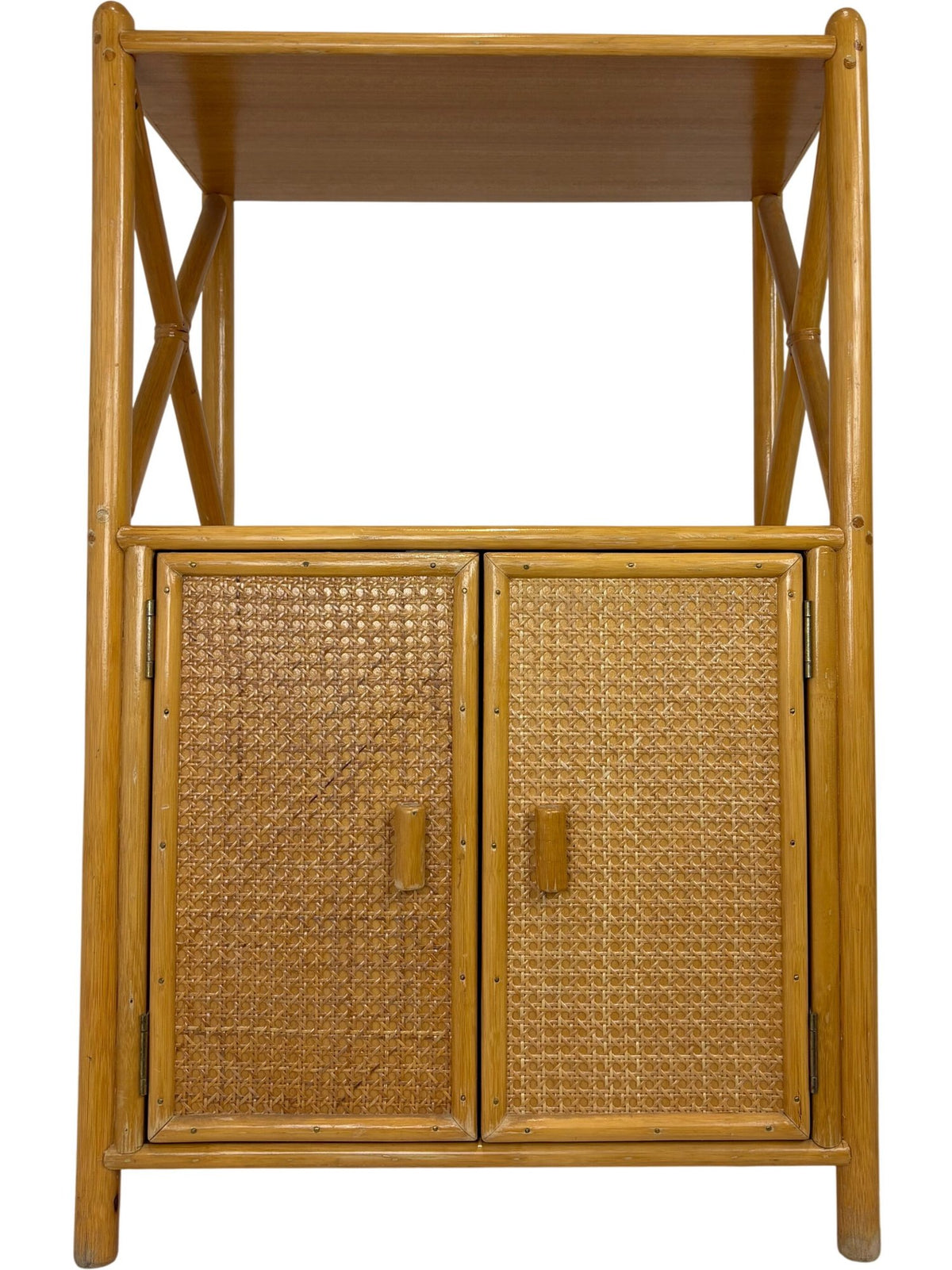 Angraves Bamboo Rattan Storage Cabinet with Open Shelf Unit (Pre-Loved)