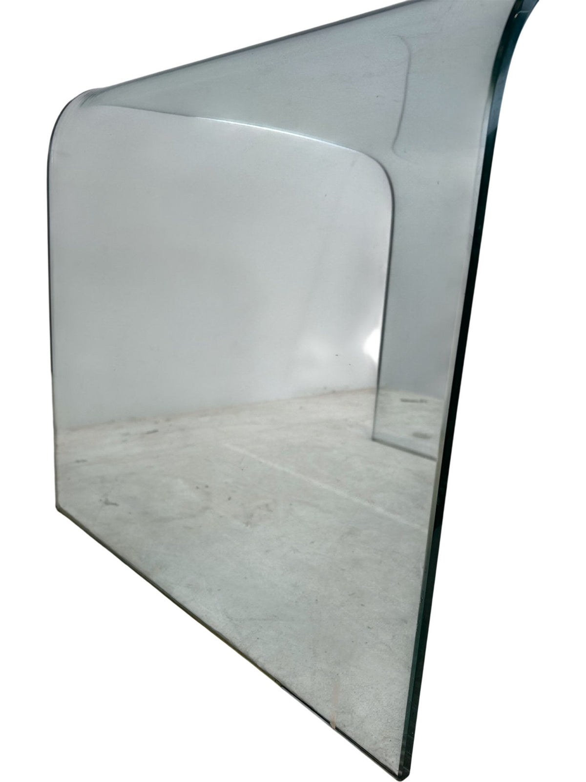 Modern Clear Bent Glass Coffee Table Curved Minimalist Design (Pre-Loved)