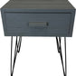Grey One Drawer Bedside Table with Hairpin Legs (Pre-Loved)