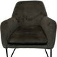 Grey Upholstered Accent Chair with Black Metal Frame (Pre-Loved)