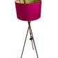 Tripod Floor Lamp Pink Drum Shade Bronze Tone Standing Light 165cm (Pre-Loved)