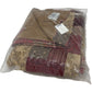 Laura Ashley Red Gold Throw Blanket Patchwork Design (Pre-Loved)