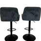 Pair of Grey Adjustable Swivel Bar Stools (Pre-Loved)