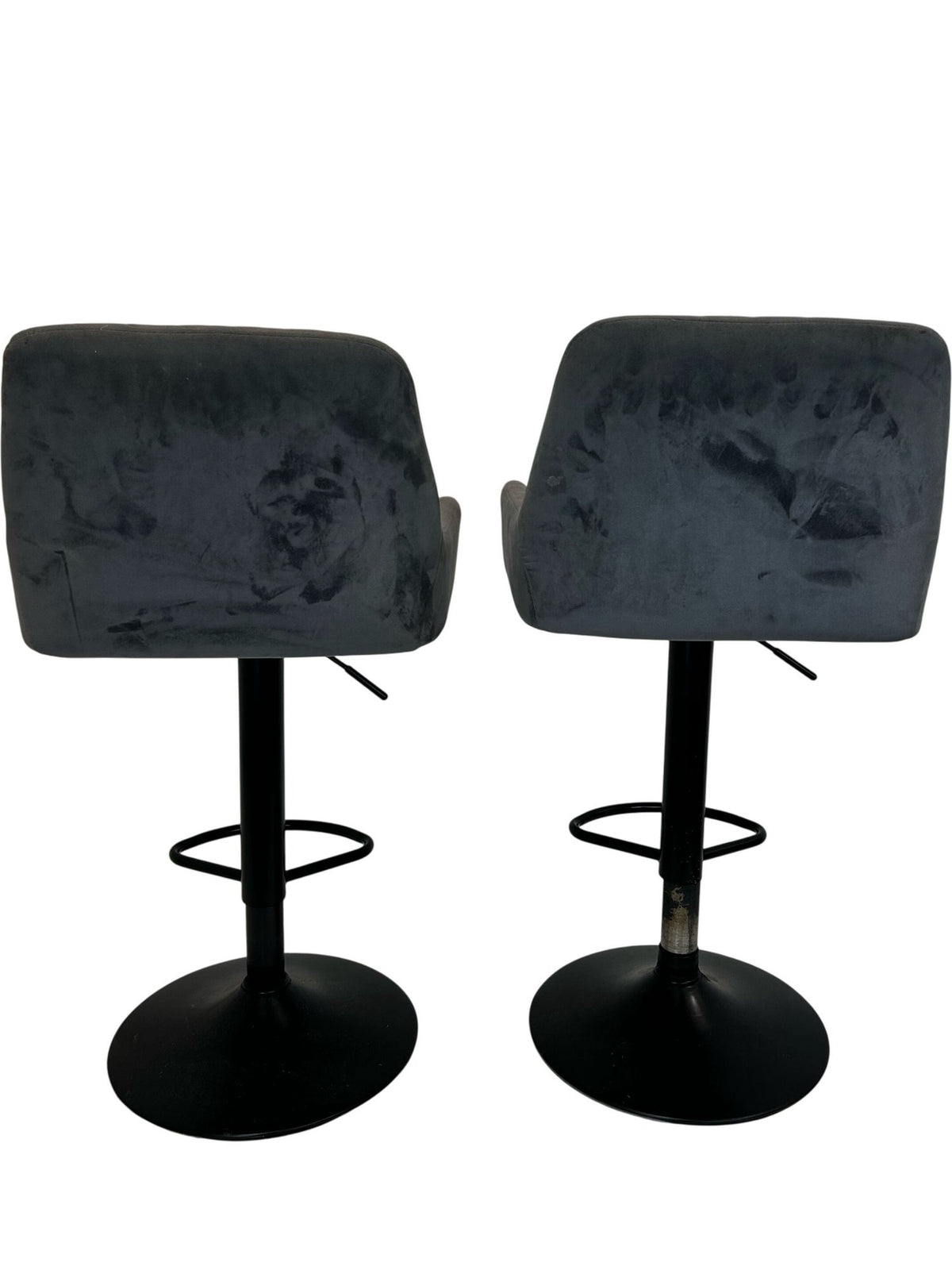 Pair of Grey Adjustable Swivel Bar Stools (Pre-Loved)