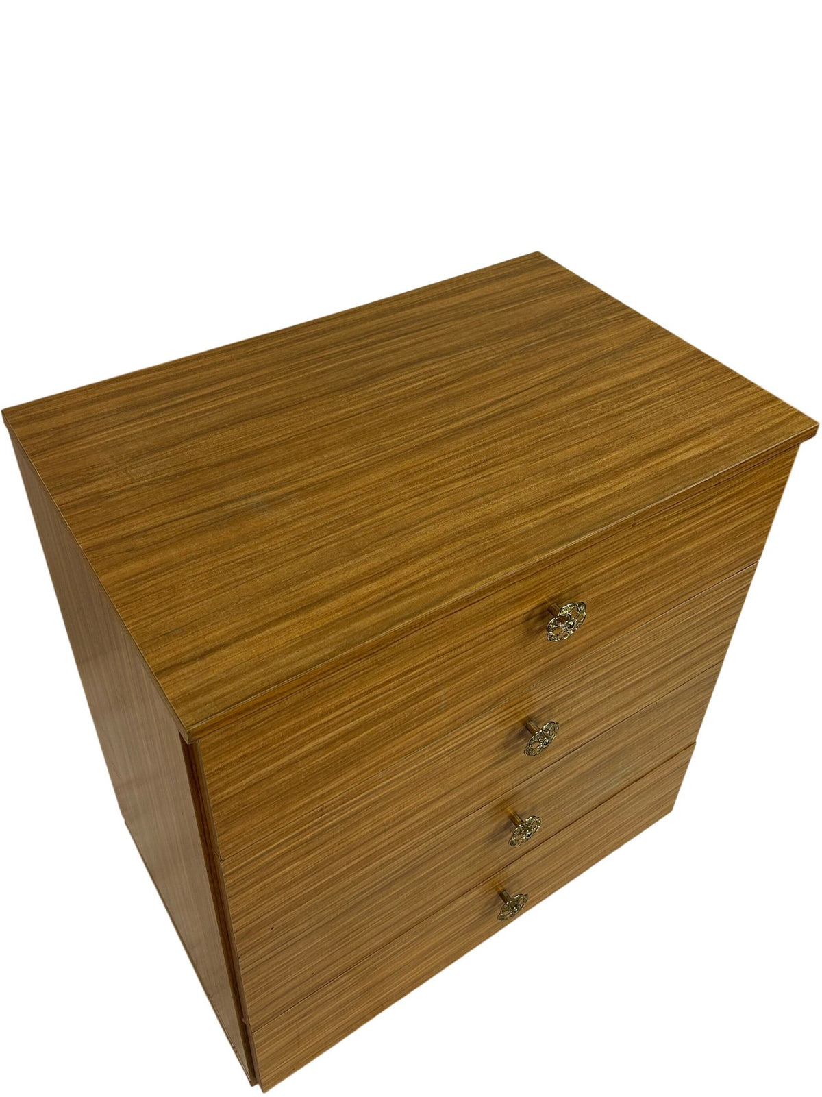 4 Drawer Wood Effect Chest Storage Unit on Castors Bedroom Office (Pre-Loved)
