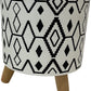 Tripod Footed Planter Ceramic Black White Geometric Design Decor (Pre-Loved)