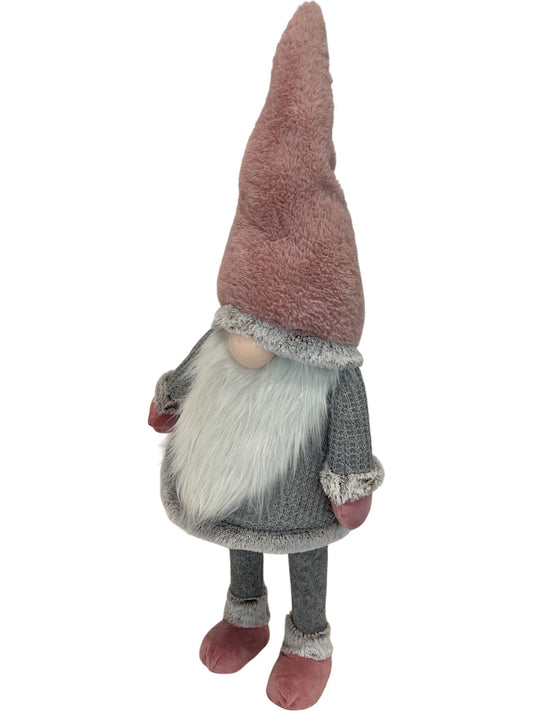 Standing Pink And Grey Jolly Gonk Ornament Christmas Decoration (Pre-Loved)