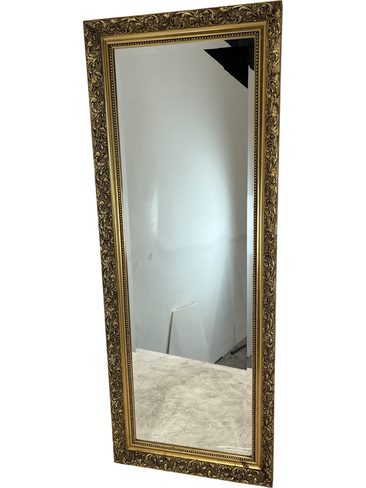 Vintage Ornate Wall Mirror Gold Framed Rectangular (Pre-Loved)
