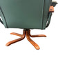 Green Leather Recliner with Ottoman (Pre-Loved)