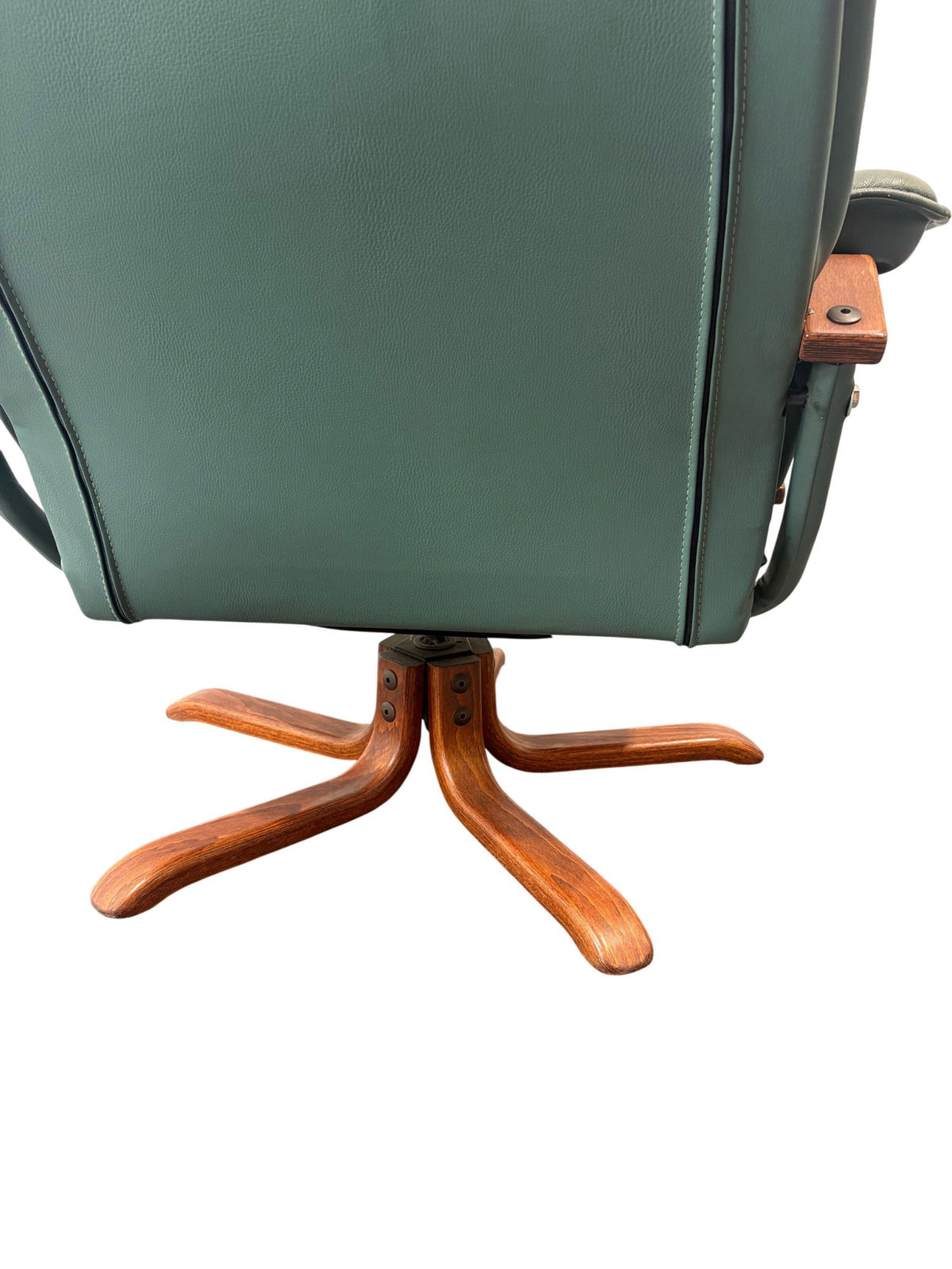 Green Leather Recliner with Ottoman (Pre-Loved)