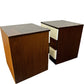 Pair of Retro 3 Drawer Bedside Cabinets Brown & Cream (Pre-Loved)