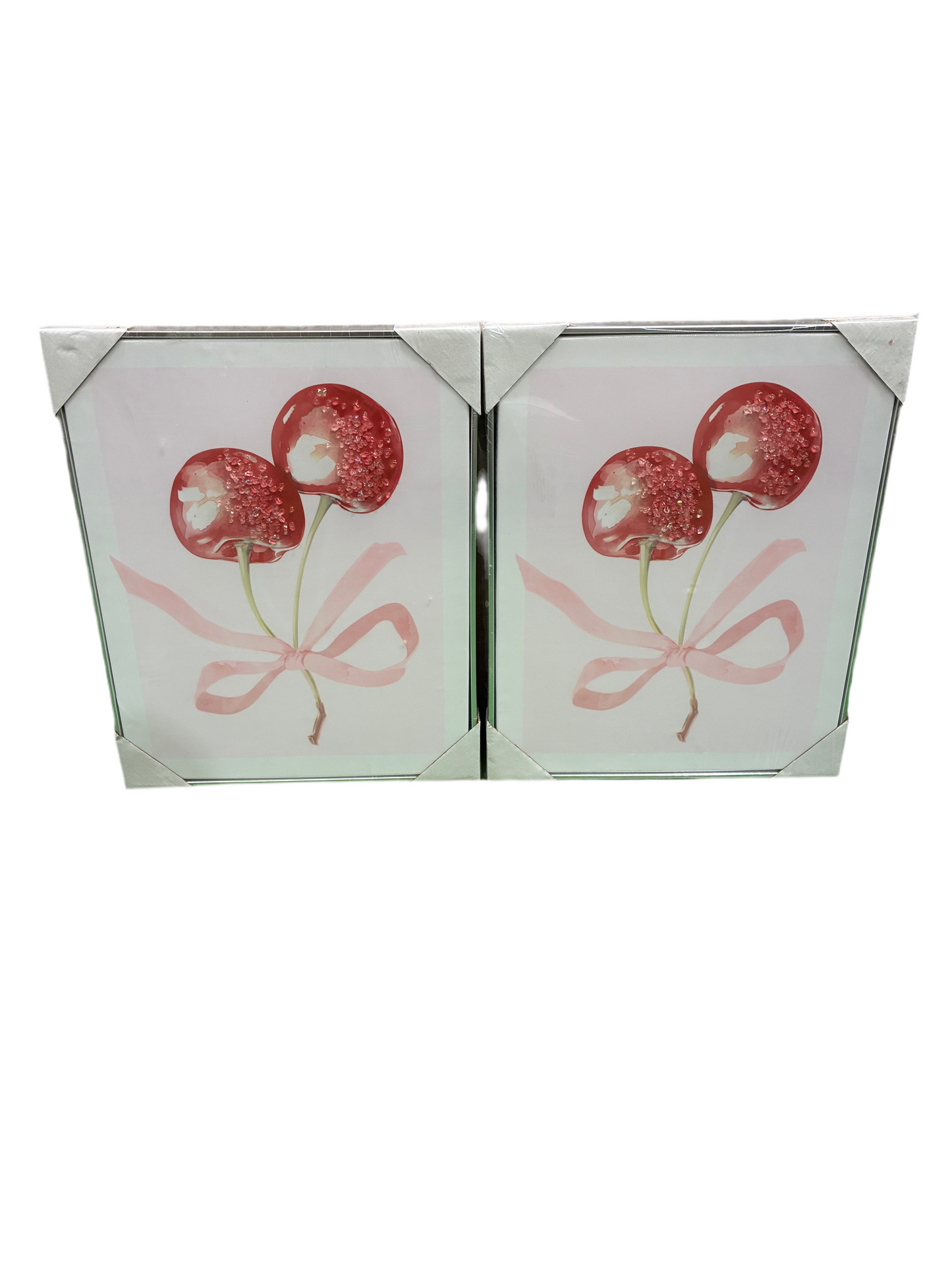 Jewelled Bow Cherries Framed Prints (New)