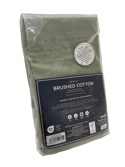 Brushed Cotton Single Sheet Sage Green Bed Linen (New)