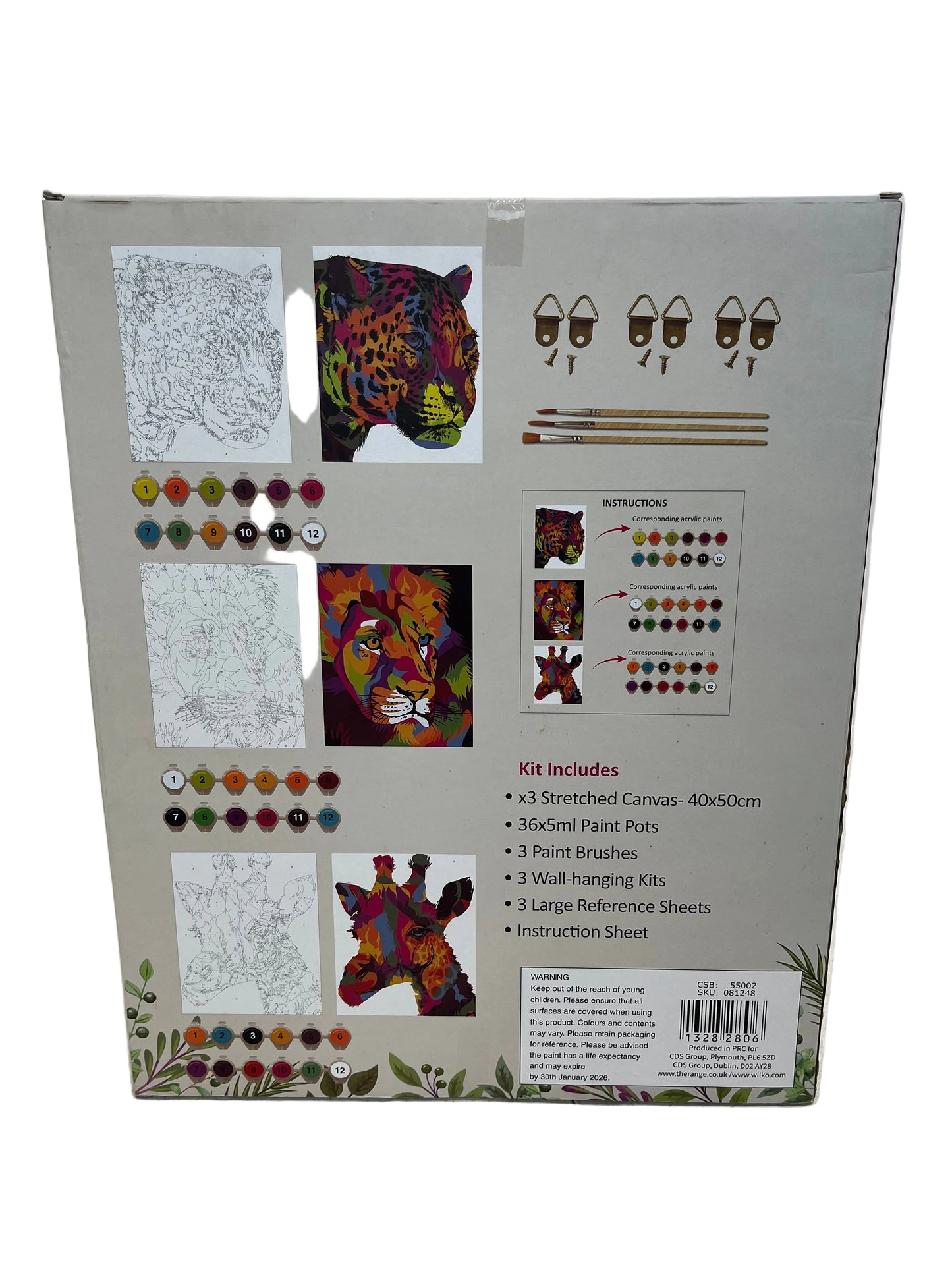 Paint By Numbers Multipack Of 3 Animals (Pre-Loved)