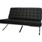 Black Leather Sofa Chrome Frame (Pre-Loved)
