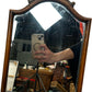 Vintage Style Wooden Dressing Table Mirror Shell Crest 36cm (Pre-Loved)