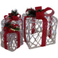 Christmas Acrylic Presents Set of 3 with 48 White LEDs (Unused)
