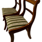 Pair Vintage Style Wooden Dining Chairs Striped Upholstered Seats (Pre-Loved)