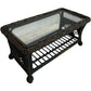 PE Rattan Garden Coffee Table Glass Top Lower Shelf Patio (Pre-Loved)