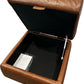 La-Z-Boy Brown Leather Storage Ottoman Footstool Lift Up Square (Pre-Loved)