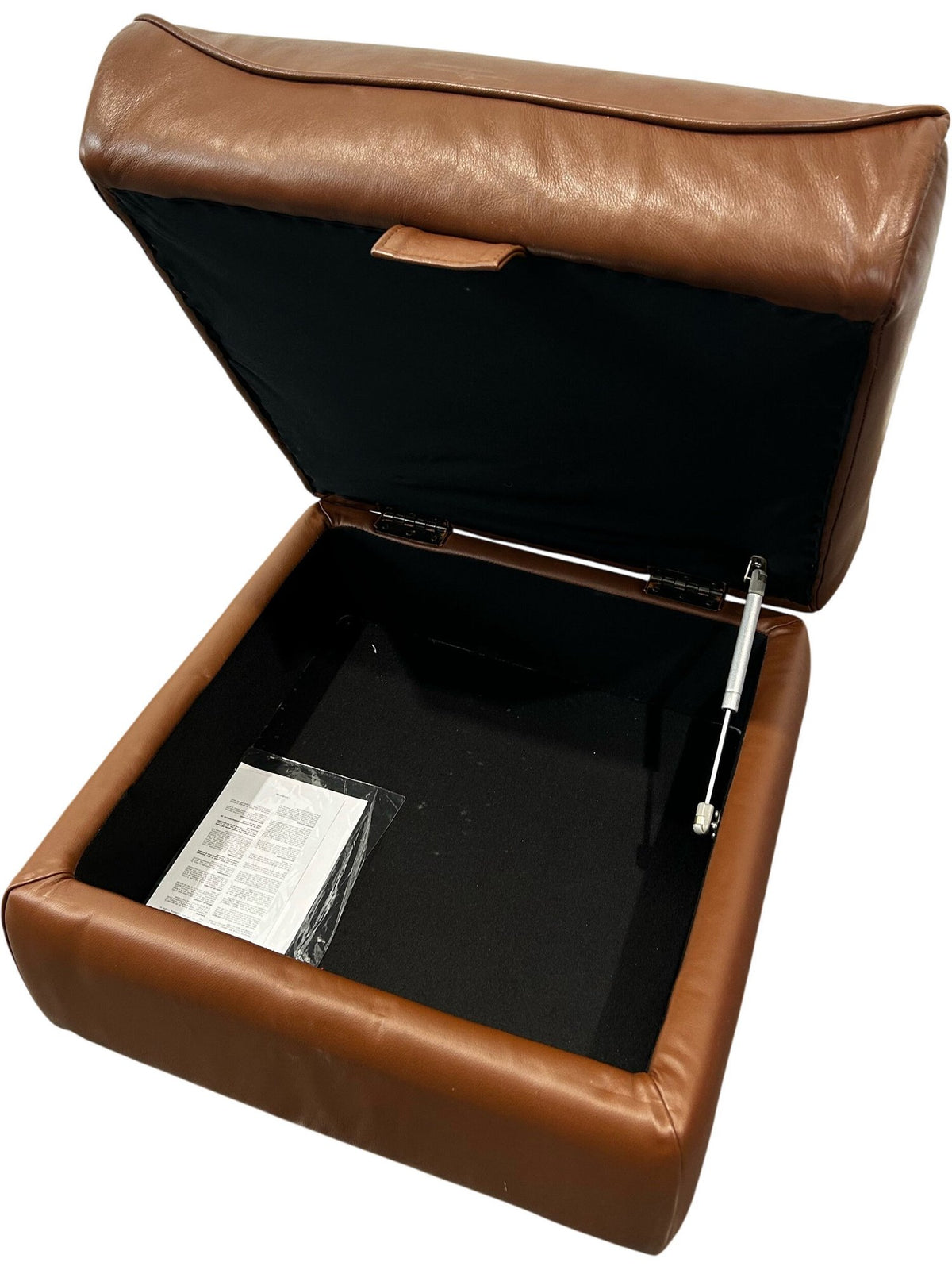 La-Z-Boy Brown Leather Storage Ottoman Footstool Lift Up Square (Pre-Loved)