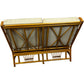 Rattan Two-Seater Conservatory Sofa with Beige Cushions Wicker Frame (Pre-Loved)