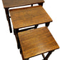 Nest of 3 Wooden Side Tables with Turned Legs Dark Traditional (Pre-Loved)