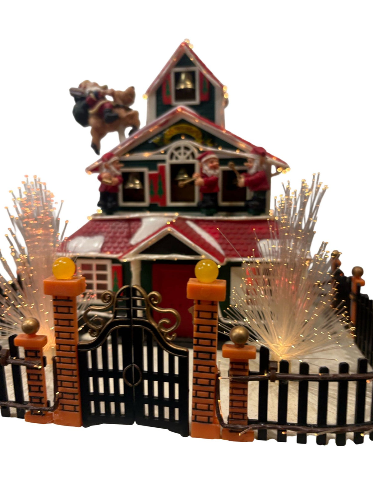 Christmas Santa's House Lighted Musical Optic Village Decoration (Pre-Loved)