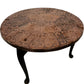 Vintage Round Etched Copper Coffee Table 3 Leg Metal Boho Rustic (Pre-Loved)