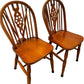 Pair of Vintage Wooden Dining Chairs Spindle Back Carved Detail (Pre-Loved)