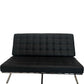 Black Leather Sofa Chrome Frame (Pre-Loved)