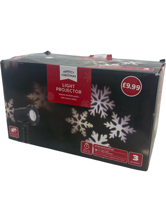Perfect Christmas Light Projector White Snowflakes 10m Cable (Pre-Loved)