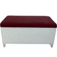 White Wicker Storage Bench Lift Up Burgundy Cushion Ottoman (Pre-Loved)