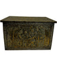 Embossed Metal Storage Box Hinged Lid Brass Tone (Pre-Loved)
