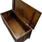 Vintage Wooden Storage Chest Blanket Box Hinged Lid Dark Wood (Pre-Loved)
